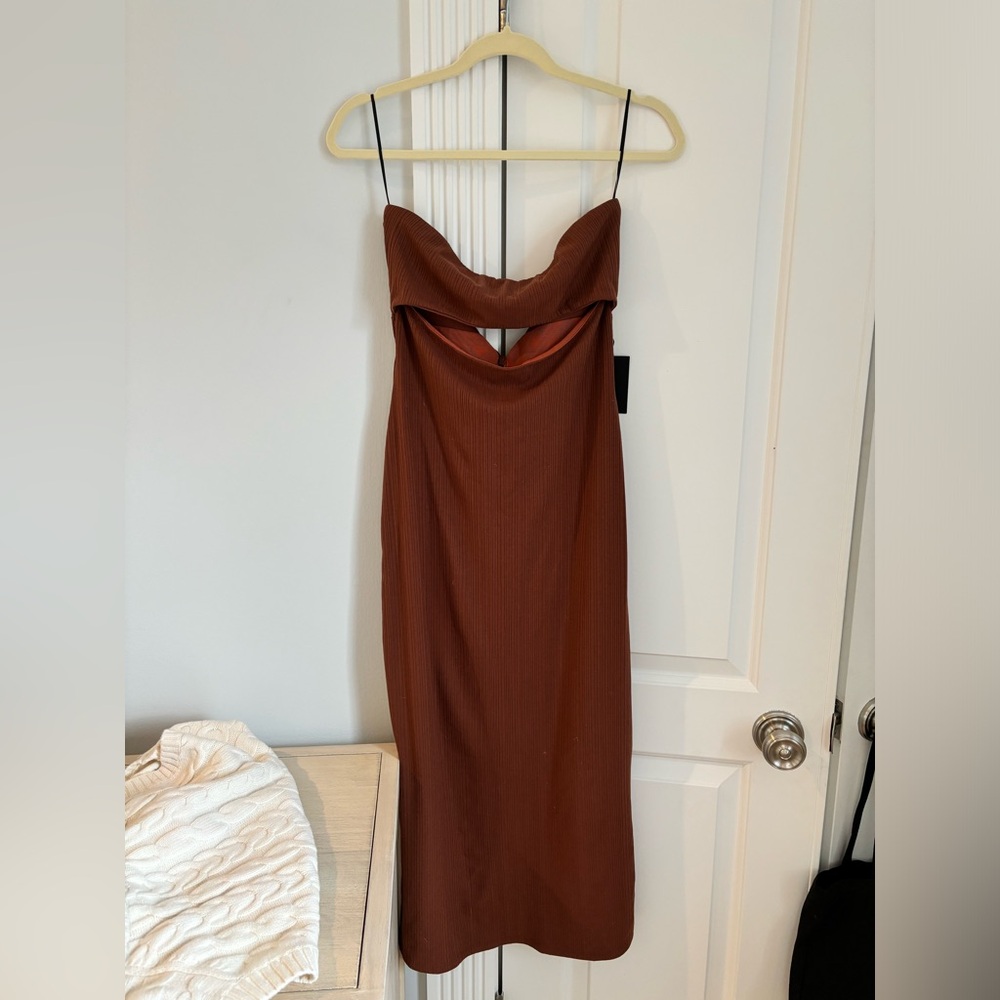 NBD strapless brown dress- nwt